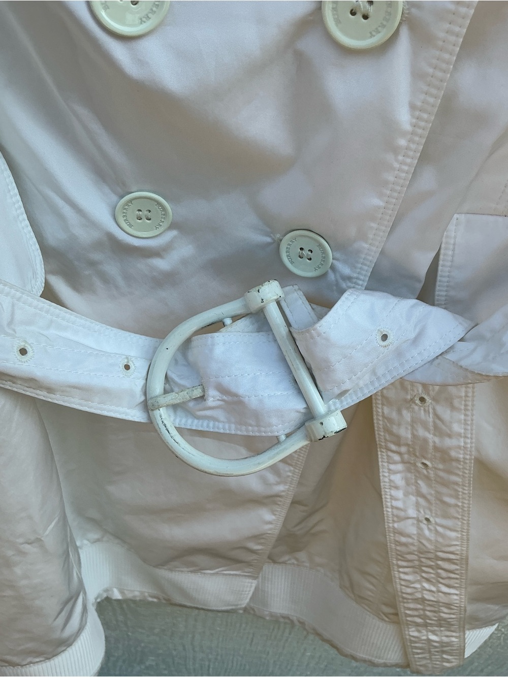NWT Burberry London White Belted Trench Coat Women’s US 8 Made Italy - Picture 7 of 8